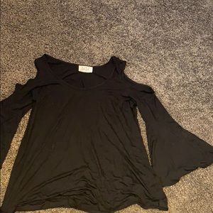 Black cold shoulder shirt